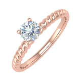 1/3 Carat Prong Set Solitaire Diamond Engagement Ring Band in Gold