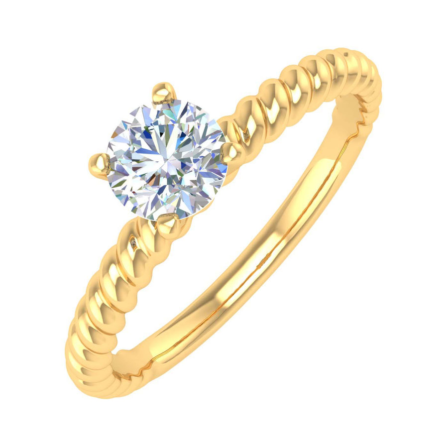 0.38 Carat Prong Set Solitaire Diamond Engagement Ring Band in Gold
