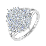 1 Carat Natural Diamond Cluster Ring Band in Gold
