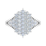 1 Carat Natural Diamond Cluster Ring Band in Gold