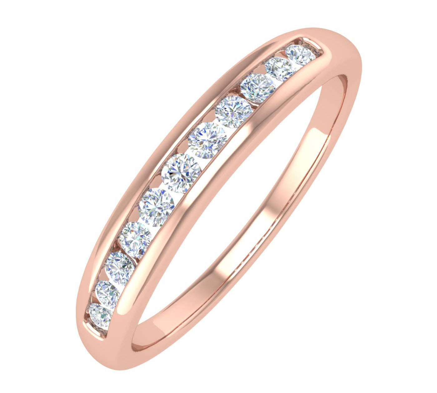 1/4 Carat Channel Set Round Diamond Wedding Band Ring in Gold