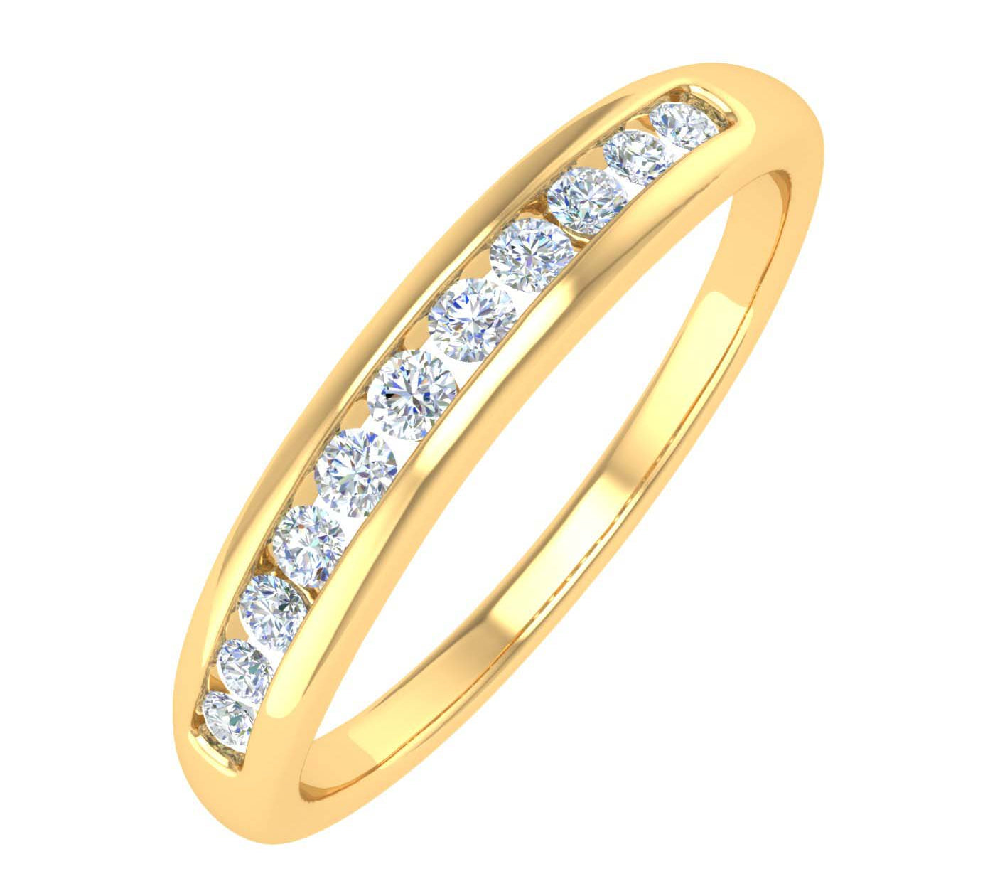1/4 Carat Channel Set Round Diamond Wedding Band Ring in Gold