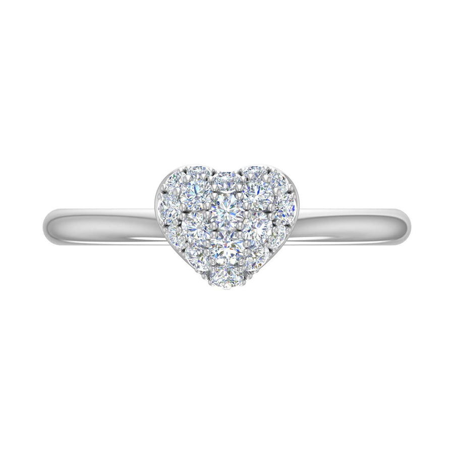 1/4 Carat Diamond Heart-Shaped Promise Ring Band in Gold