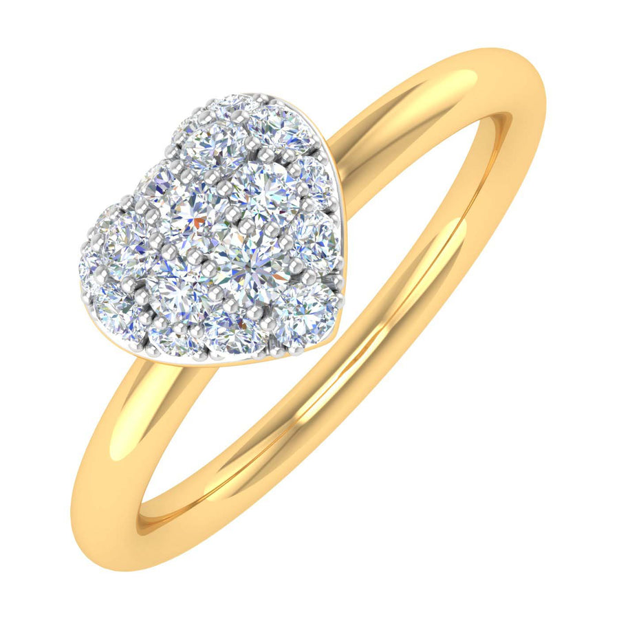 1/4 Carat Diamond Heart-Shaped Promise Ring Band in Gold