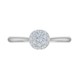 1/4 Carat Prong Set Diamond Cluster Ring Band in Gold