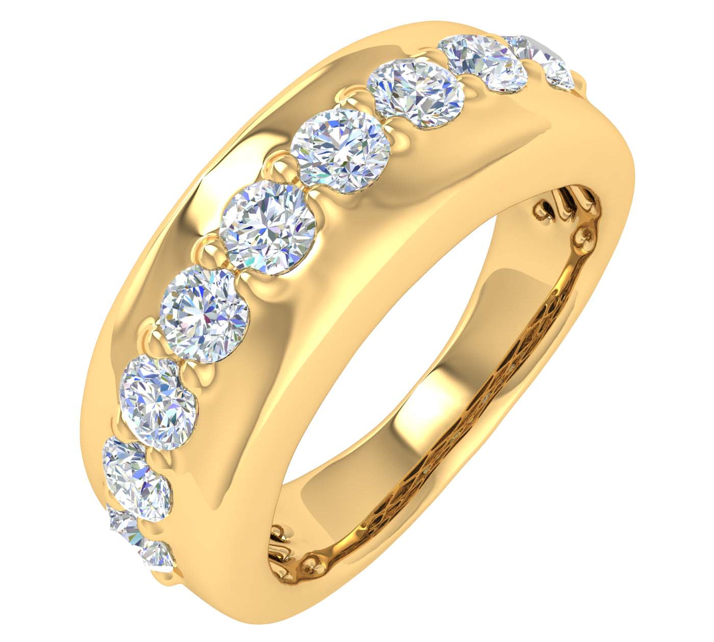 1 Carat Diamond Unisex Wedding Band Ring in Gold