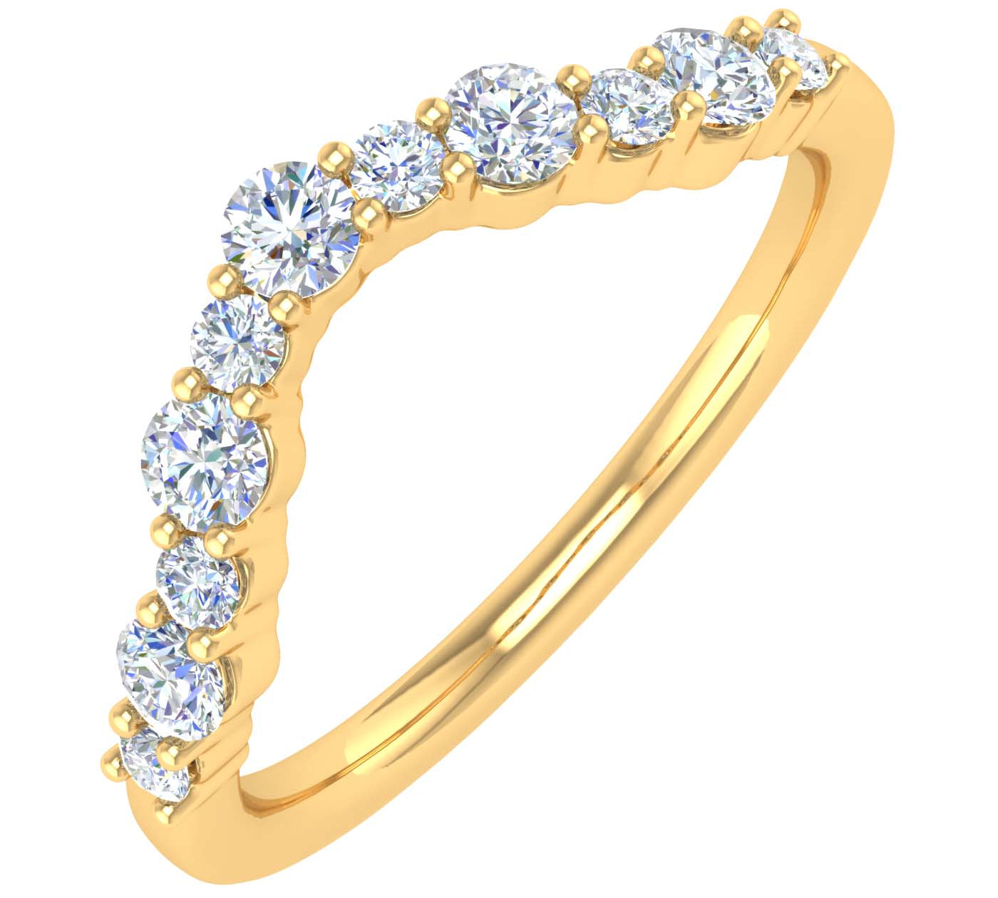 3/8 Carat Diamond Wedding Band Guard Ring Enhancers in Gold