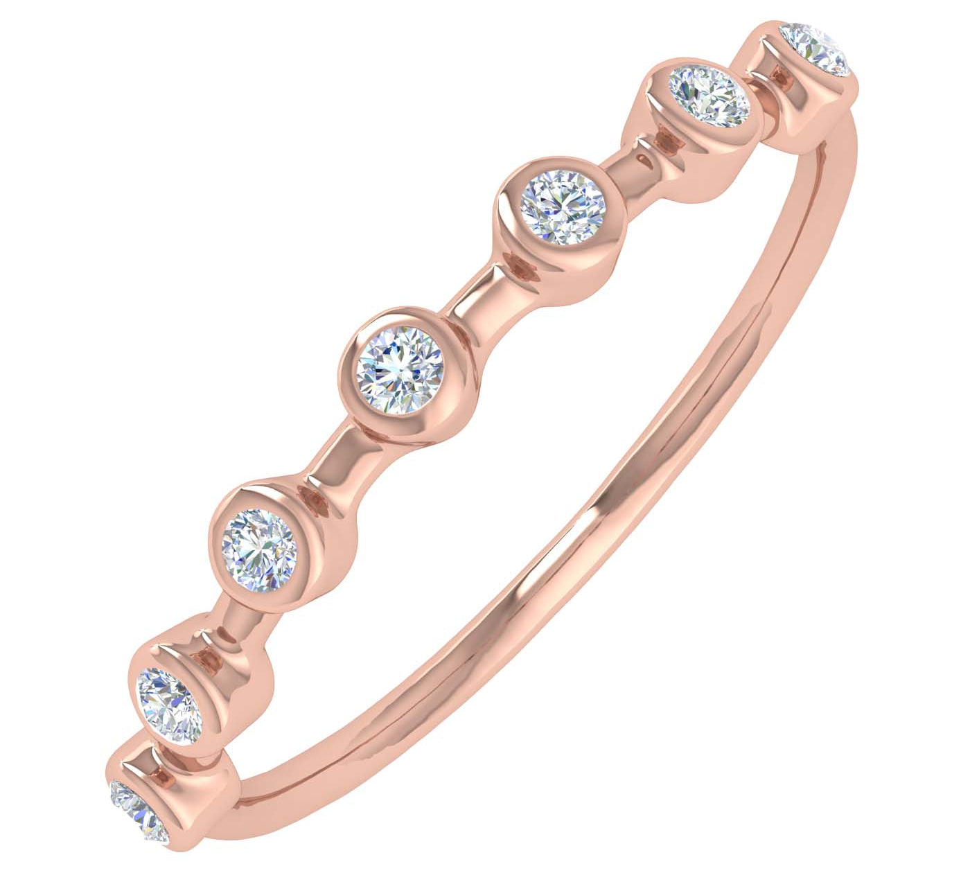 1/10 Carat Diamond Wedding Band Ring in Gold