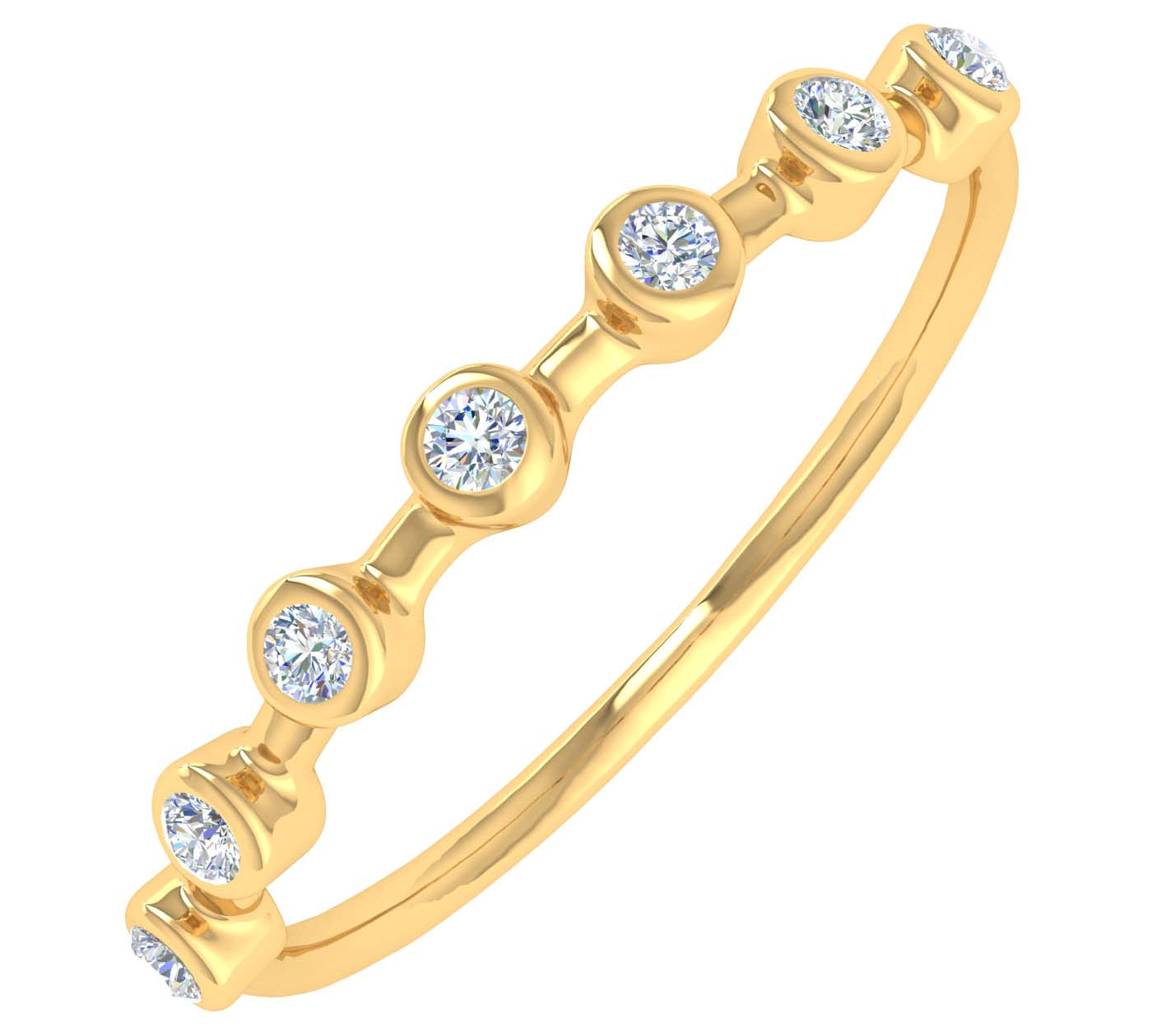 1/10 Carat Diamond Wedding Band Ring in Gold
