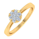 0.15 Carat Cluster Prong Set Diamond Ring in Gold - IGI Certified