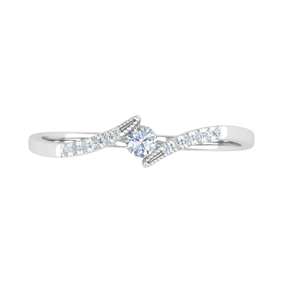 0.14 Carat Diamond Engagement Ring Band in Gold