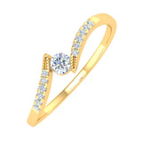 0.14 Carat Diamond Engagement Ring Band in Gold