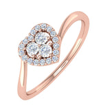 1/10 Carat Diamond Heart Shaped Ring in Gold