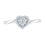 1/10 Carat Diamond Heart Shaped Ring in Gold