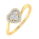 1/10 Carat Diamond Heart Shaped Ring in Gold