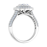 1 Carat Cushion Shape Halo Diamond Engagement Ring in Gold