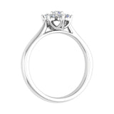 1/4 Carat Flower Shaped Cluster Prong Set Diamond Ring Band in Gold
