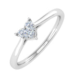 0.15 Carat Heart Shaped Diamond Ring in Gold - IGI Certified