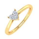 0.15 Carat Heart Shaped Diamond Ring in Gold - IGI Certified