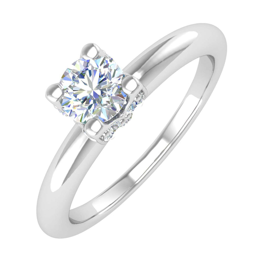 1/2 Carat Prong Set Diamond Engagement Ring Band in Gold