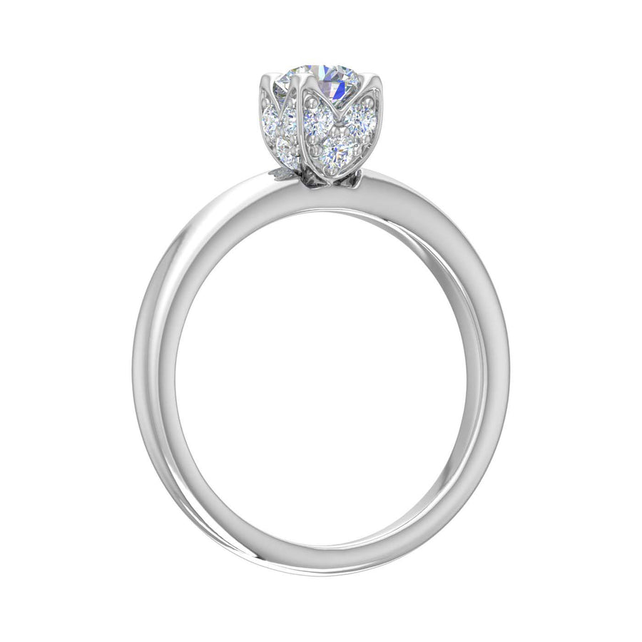 1/2 Carat Prong Set Diamond Engagement Ring Band in Gold
